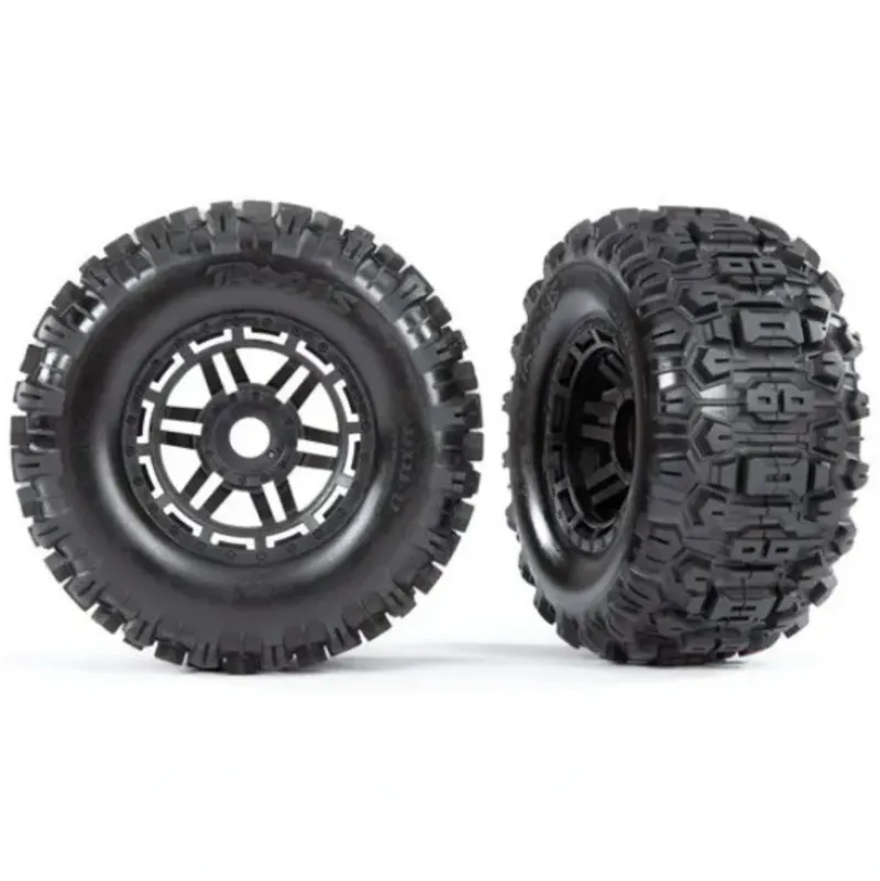 8973 Traxxas Sledgehammer Tires & wheels, glued (black wheels) - Little Painter Art | Exploring the Endless Possibilities of Art| Shop All