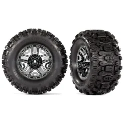 9072 Traxxas Tires & wheels, assembled, glued (black chrome 2.8" wheels) - Little Painter Art | Exploring the Endless Possibilities of Art| Shop All