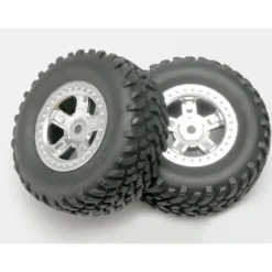 7073 Traxxas Tires and wheels, assembled, glued (SCT satin chrome) - Little Painter Art | Exploring the Endless Possibilities of Art| Shop All