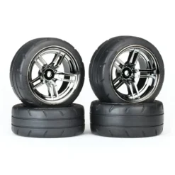 8375 Traxxas Tires and wheels, assembled, glued (split-spoke black chrome) - Little Painter Art | Exploring the Endless Possibilities of Art| Brush