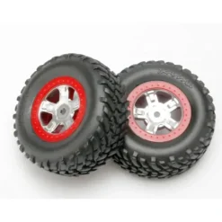7073A Traxxas SCT Pre-Mounted Tires & Wheels w/Red Beadlock - Little Painter Art | Exploring the Endless Possibilities of Art| Shop All