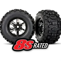 7774A Traxxas Sledgehammer Tires on Black Chrome Wheels for X-Maxx (2) - Little Painter Art | Exploring the Endless Possibilities of Art| Shop All