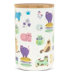 Abbott Canister, Large - Cats & Flowers - Little Painter Art | Exploring the Endless Possibilities of Art| Hot