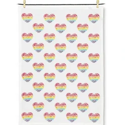 Abbott Cotton Tea Towel - Rainbow Hearts - Little Painter Art | Exploring the Endless Possibilities of Art| Shop All