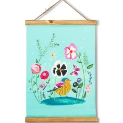 Abbott Scroll Wall Decor - Whimsical Garden with Bird - Little Painter Art | Exploring the Endless Possibilities of Art| Hot