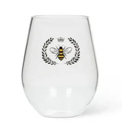 Abbott Stemless Wine Glass - Bee in Crest - Little Painter Art | Exploring the Endless Possibilities of Art| Hot