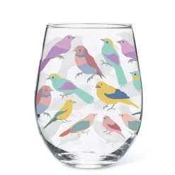 Abbott Stemless Wine Glass - Pastel Birds - Little Painter Art | Exploring the Endless Possibilities of Art| Shop All
