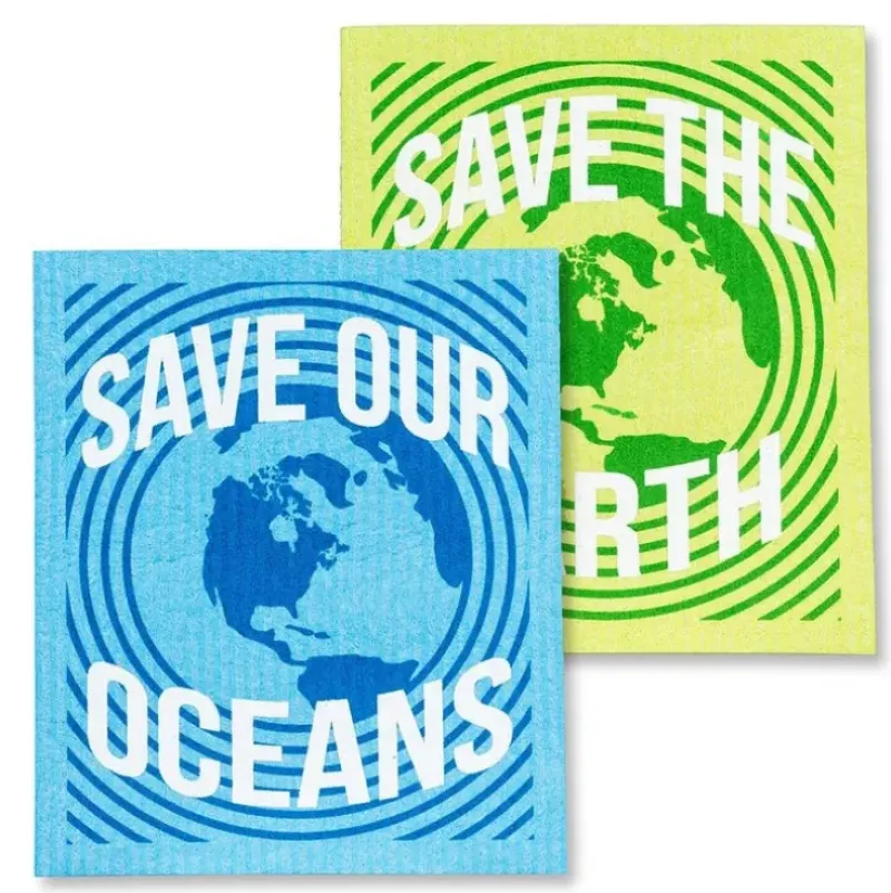 Abbott Swedish Sponge Cloth 2pk - Save the Earth - Little Painter Art | Exploring the Endless Possibilities of Art| Hot