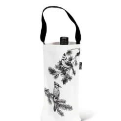 Abbott Wine Bottle Tote Bag - Winter Birds - Little Painter Art | Exploring the Endless Possibilities of Art| Canvas
