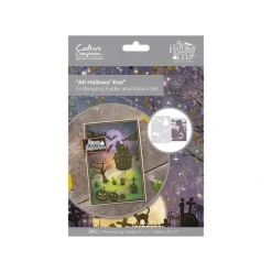 All Hallows Eve Stencil and Embossing Folder - All Hallows Eve - Little Painter Art | Exploring the Endless Possibilities of Art| Brush