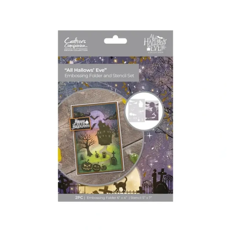 All Hallows Eve Stencil and Embossing Folder - All Hallows Eve - Little Painter Art | Exploring the Endless Possibilities of Art| Brush