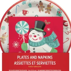 Amscan Christmas Holiday Plates & Napkins Value Pack 60pc Set - Little Painter Art | Exploring the Endless Possibilities of Art| Hot