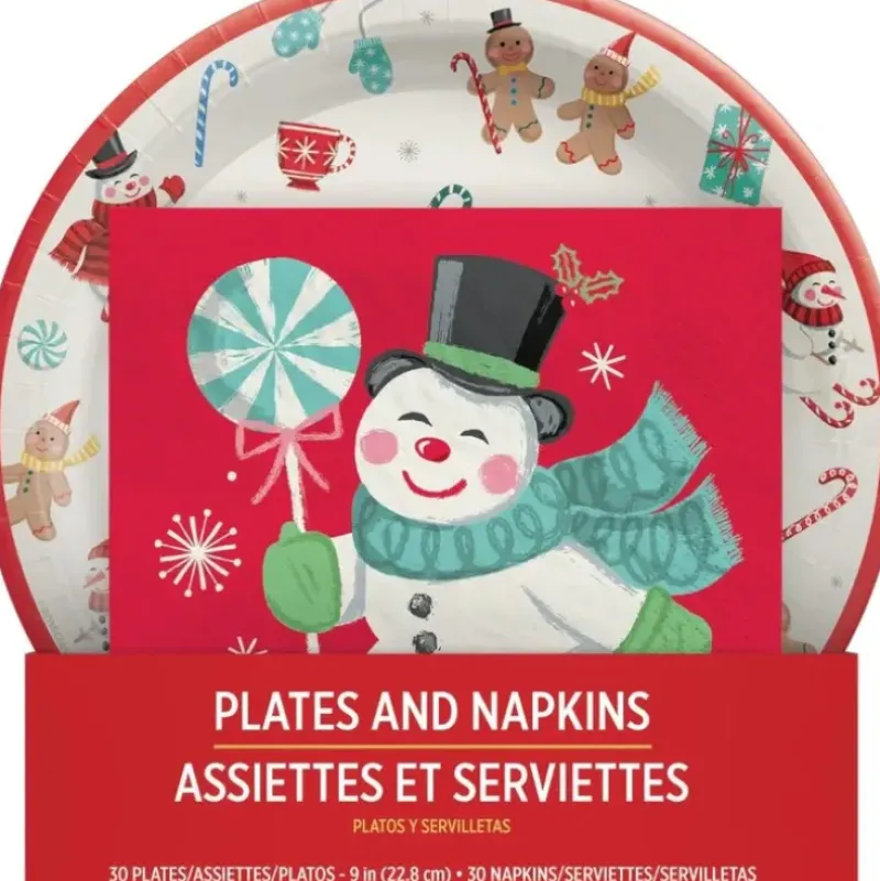 Amscan Christmas Holiday Plates & Napkins Value Pack 60pc Set - Little Painter Art | Exploring the Endless Possibilities of Art| Hot