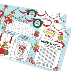 Amscan Grinch Activity Placemat Kit 24pk - Little Painter Art | Exploring the Endless Possibilities of Art| Hot