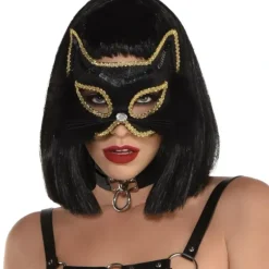 Amscan Halloween Costume Mask - Fancy Black Marabou Cat - Little Painter Art | Exploring the Endless Possibilities of Art| Hot