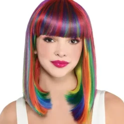 Amscan Halloween Costume Wig - Rainbow, Shoulder Length - Little Painter Art | Exploring the Endless Possibilities of Art| Hot