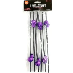 Amscan Halloween Reusable Iridescent Skull Straws 6pk - Little Painter Art | Exploring the Endless Possibilities of Art| Shop All