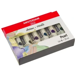 Amsterdam Acrylic Paint Pearl Colours - Set of 6 x 20ml - Little Painter Art | Exploring the Endless Possibilities of Art| Pigment