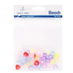 Angels Craft 11mm Beads - Translucent Multi-Coloured Alphabet Hearts - Little Painter Art | Exploring the Endless Possibilities of Art| Shop All
