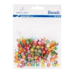 Angels Craft 8mm Beads, Approx 120-ct - Multi-Coloured Rose Engraved - Little Painter Art | Exploring the Endless Possibilities of Art| Hot