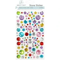Angels Craft Rhinestone Stickers - Multi-Colour Round & Flower Shape - Little Painter Art | Exploring the Endless Possibilities of Art| Hot