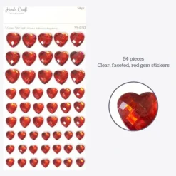 Angels Craft Rhinestone Stickers - Red Hearts - Little Painter Art | Exploring the Endless Possibilities of Art| Hot