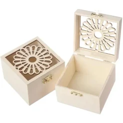 Angels Craft Wooden Jewellery Box - Lazer-Cut Flower - Little Painter Art | Exploring the Endless Possibilities of Art| Hot