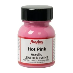 Angelus Acrylic Leather Paint 1oz Hot Pink - Little Painter Art | Exploring the Endless Possibilities of Art| Brush