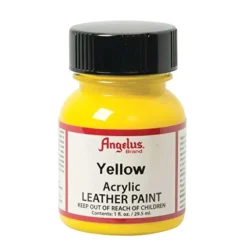 Angelus Acrylic Leather Paint 1oz Yellow - Little Painter Art | Exploring the Endless Possibilities of Art| Brush