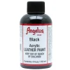 Angelus Acrylic Leather Paint 4oz Black - Little Painter Art | Exploring the Endless Possibilities of Art| Brush