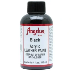 Angelus Acrylic Leather Paint 4oz Black - Little Painter Art | Exploring the Endless Possibilities of Art| Brush