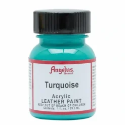 Angelus Acrylic Leather Paint 1oz Turquoise - Little Painter Art | Exploring the Endless Possibilities of Art| Brush
