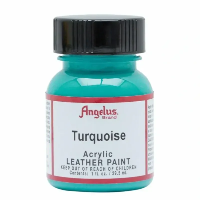 Angelus Acrylic Leather Paint 1oz Turquoise - Little Painter Art | Exploring the Endless Possibilities of Art| Brush