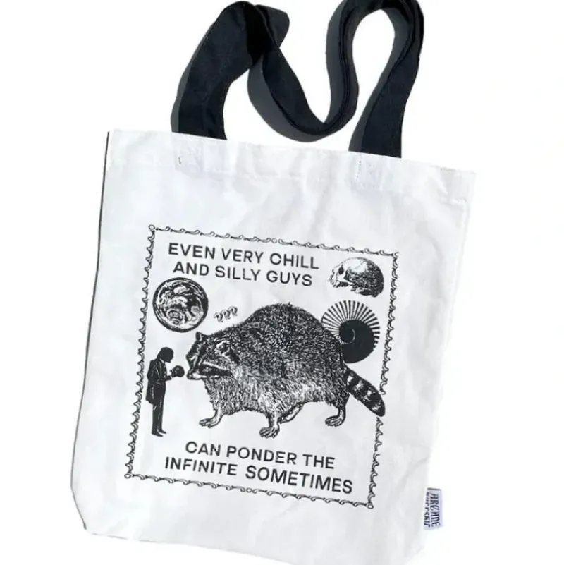 Arcane Bullshit Tote Bag - Ponder the Infinite Raccoon - Little Painter Art | Exploring the Endless Possibilities of Art| Canvas