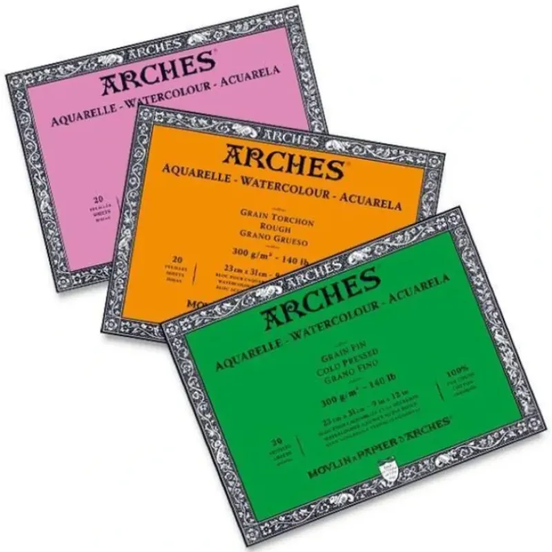 Arches 100% Cotton Watercolour Blocks 300gsm 20 Sheets - Little Painter Art | Exploring the Endless Possibilities of Art| Pigment