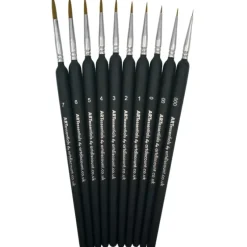 ARTessentials Ultra Fine Tip Artists Brushes - Set of 10 - Little Painter Art | Exploring the Endless Possibilities of Art| Brush