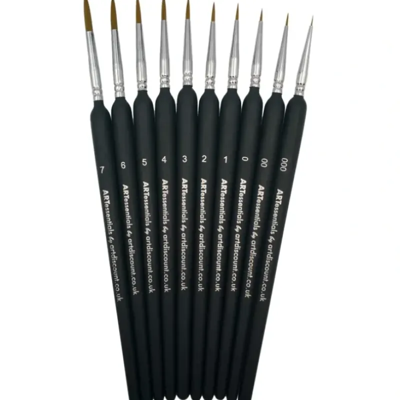ARTessentials Ultra Fine Tip Artists Brushes - Set of 10 - Little Painter Art | Exploring the Endless Possibilities of Art| Brush