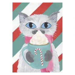 Artists To Watch Christmas Card, Candy Cane Cat - Little Painter Art | Exploring the Endless Possibilities of Art| Hot