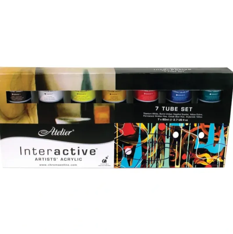 Atelier Interactive Fine Artists' Heavy Body Acrylic Tube Sets 7 x 80ml - Little Painter Art | Exploring the Endless Possibilities of Art| Pigment