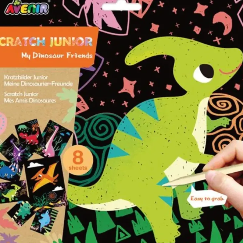 Avenir Scratch Art Junior - Dinosaur Friends - Little Painter Art | Exploring the Endless Possibilities of Art| Hot
