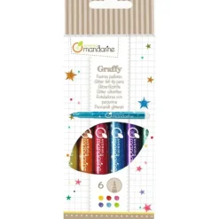 Avenue Mandarine Glitter Felt-Tip Pens 6pc Set - Little Painter Art | Exploring the Endless Possibilities of Art| Shop All