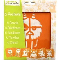 Avenue Mandarine Stencils Set 6pk Monsters - Little Painter Art | Exploring the Endless Possibilities of Art| Brush