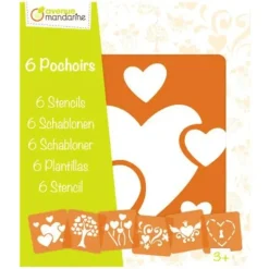 Avenue Mandarine Stencils Set 6pk Hearts - Little Painter Art | Exploring the Endless Possibilities of Art| Shop All