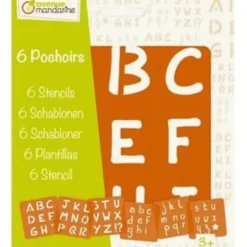 Avenue Mandarine Stencils Set 6pk Alphabet - Little Painter Art | Exploring the Endless Possibilities of Art| Brush