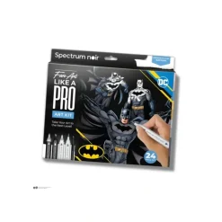 Batman Pro Fan Art Colouring Kit - Spectrum Noir - Little Painter Art | Exploring the Endless Possibilities of Art| Brush