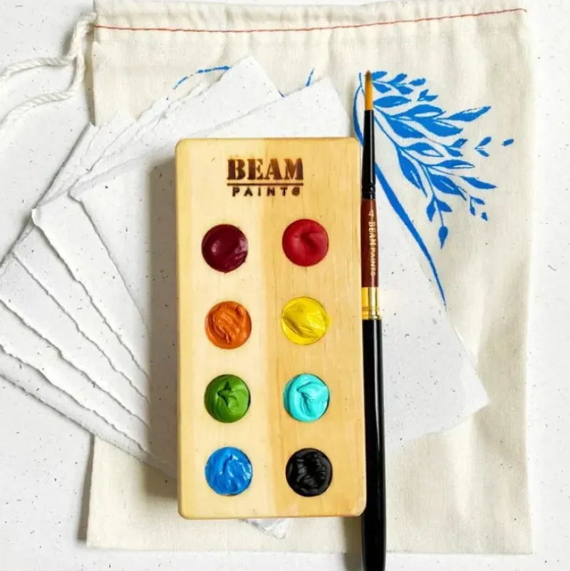 Beam Paints Tisgehdah All Ages Watercolour Set in Wood Palette - Little Painter Art | Exploring the Endless Possibilities of Art| Hot