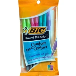 Bic Round Stic Grip Ballpoint Pens 7-pack - Little Painter Art | Exploring the Endless Possibilities of Art| Shop All