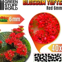 Blossom TUFTS - 6mm self-adhesive - RED Flowers - Little Painter Art | Exploring the Endless Possibilities of Art| Shop All