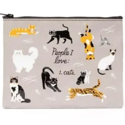 Blue Q Recycled Zipper Pouch - People I Love: Cats - Little Painter Art | Exploring the Endless Possibilities of Art| Shop All