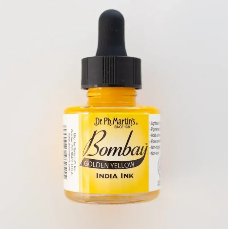 Bombay Ink Dr. Ph. Martin's Golden Yellow - Little Painter Art | Exploring the Endless Possibilities of Art| Pigment